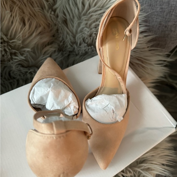 Chunky Aldo Suede Close Toe Heels Size US 9 - Picture 4 of 5